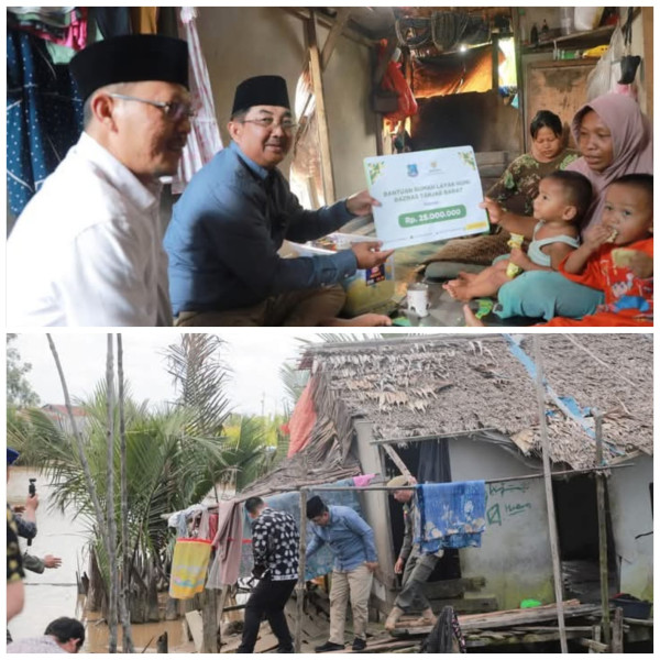 Peduli Terhadap Kondisi Warga Tak Mampu, Bupati Tanjabbar Beri Bantuan Rumah Layak Huni
